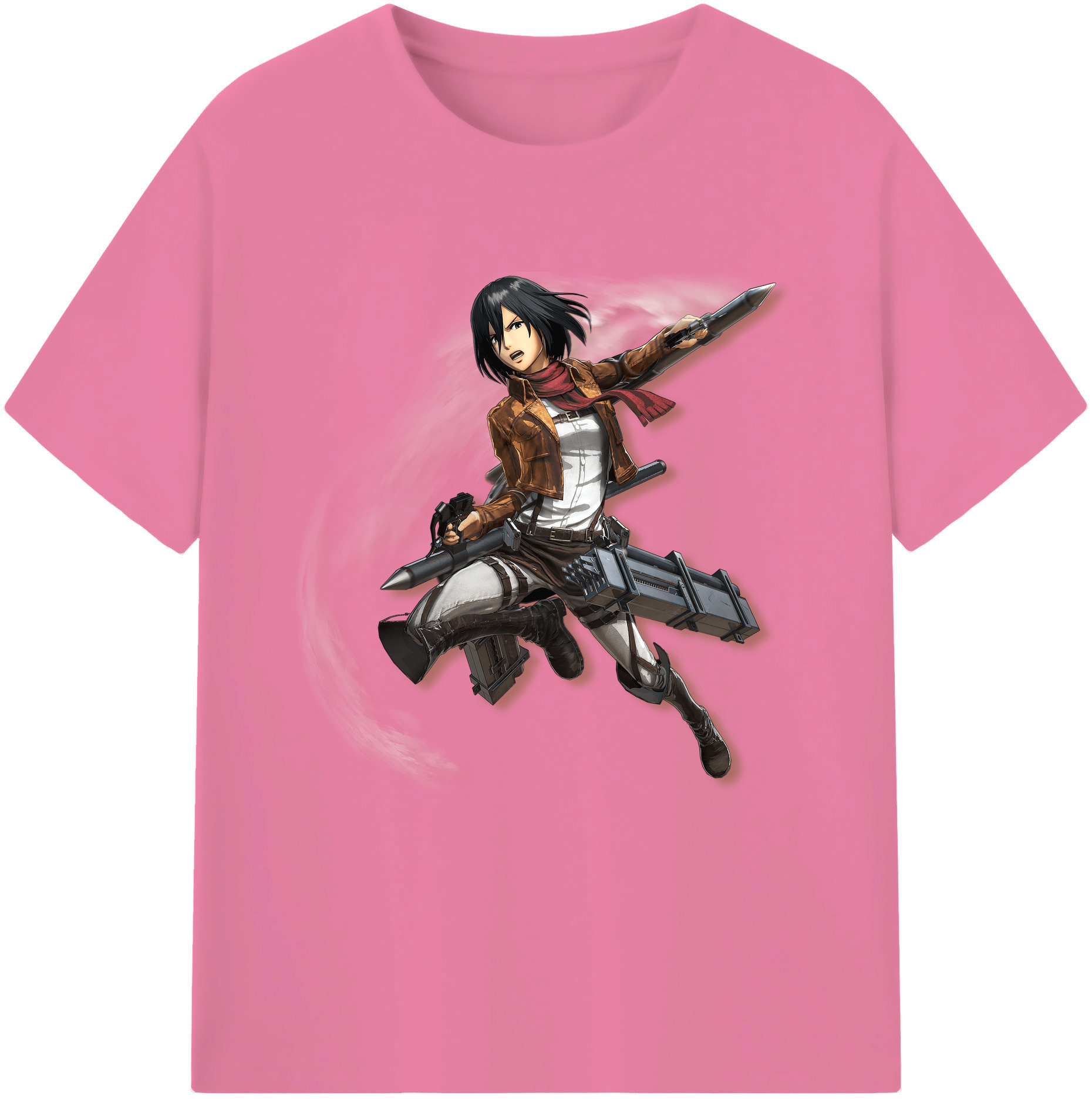 （画像用） 進撃の巨人 ミカサ·アッカーマン Attack on Titan Mikasa Ackerman 綿100％半袖Tシャツ（フロントプリント）